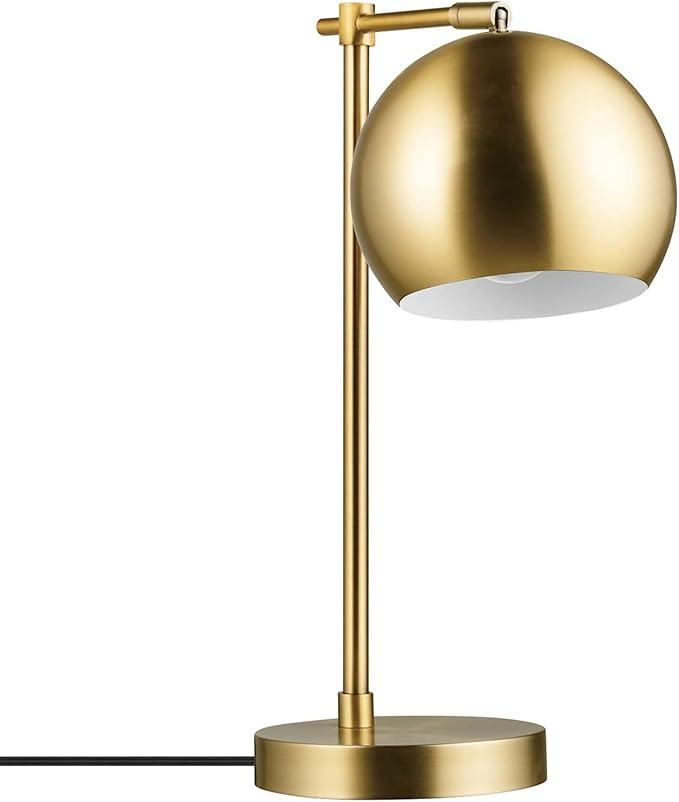 Globe Electric 18" Desk Lamp, Matte Brass Finish, Pivoting Shade, in-Line Rocker Switch, 10W LED Bulb Included, Vintage Glam Style, 52915