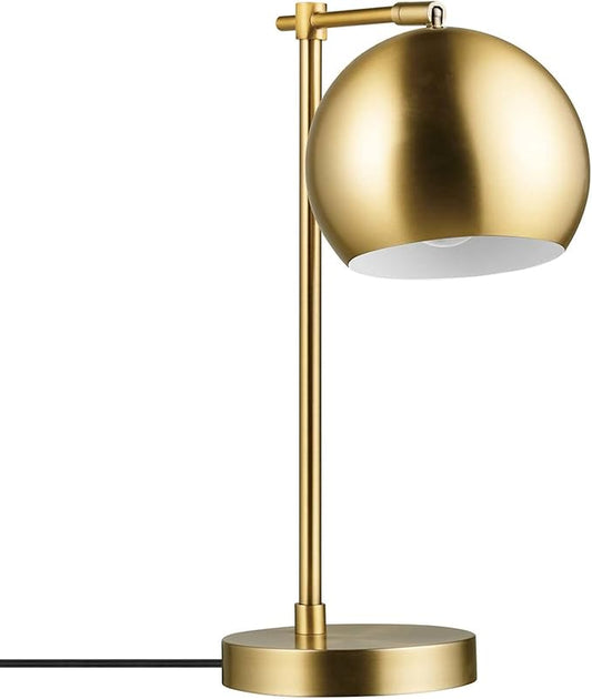 Globe Electric 18" Desk Lamp, Matte Brass Finish, Pivoting Shade, in-Line Rocker Switch, 10W LED Bulb Included, Vintage Glam Style, 52915