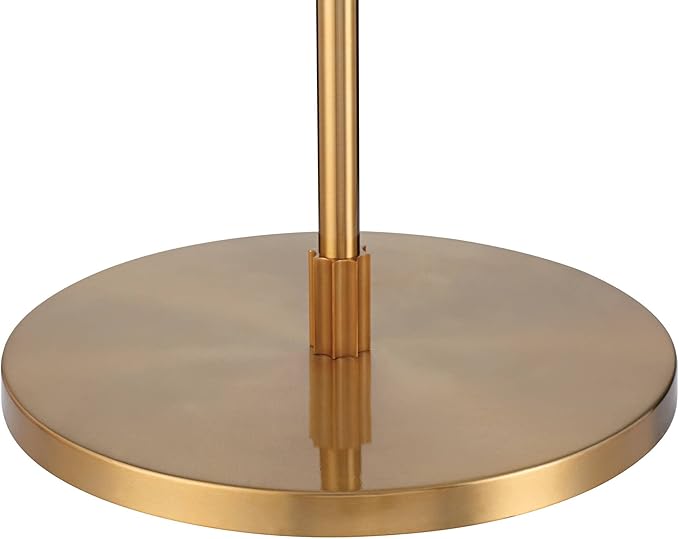 Possini Euro Design Raymond Modern Arc Floor Lamp 69" Tall Warm Gold Metal Adjustable Boom Arm White Linen Drum Shade Decor for Living Room Reading House Bedroom Home Office House