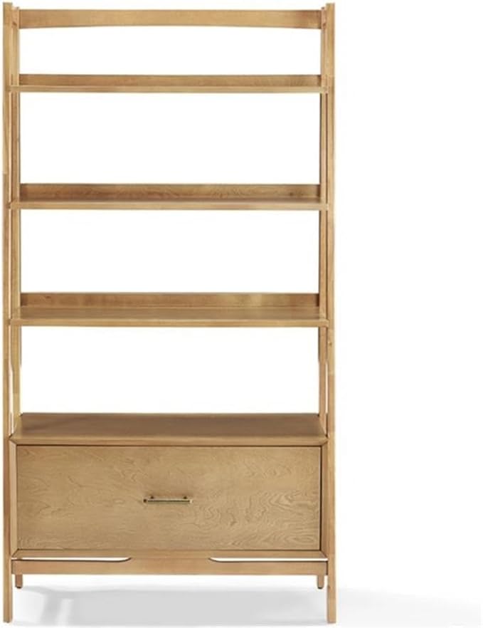 Crosley Furniture Landon Large Bookshelf Etagere, Bookcase Storage with Shelves and File Drawer, Acorn