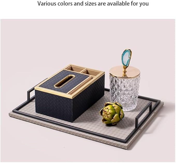 Stylish Tissue Box Rectangular Tissue Box Holder and Modern Leather Tissue Box for Bathroom Bedroom Vanity Night Stands Office Car Home Modern Tissue Box (Color : BlueA) (Blue)