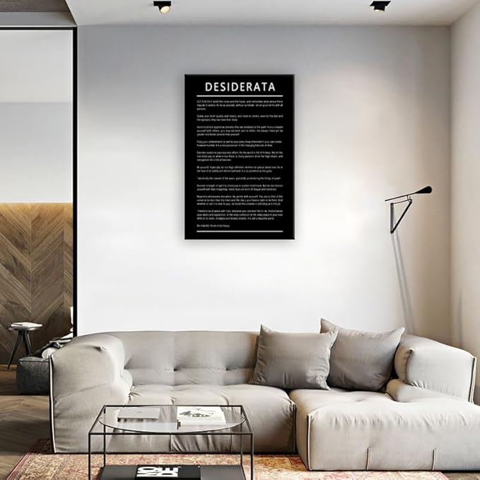 Motivational Canvas Wall Art for Office Desiderata Entrepreneur Quotes Inspirational Posters Picture Prints Canvas Modern Home Decor Painting Artwork Stretched and Framed Ready to Hang [24''W x 30''H]