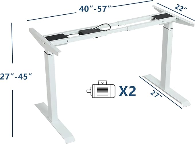 63 Inch Dual Motor Electric Standing Desk, Height Adjustable Sit Stand Desk with Memory Control and Spacious Desktop for Home Office