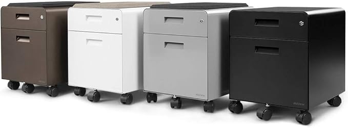 2-Drawer File Cabinet with Seat, Rolling (White) by Uplift Desk