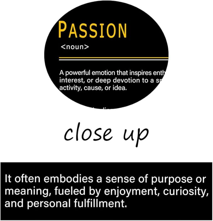 WYJDFART Motivational Wall Decor PASSION CONFIDENCE PERSEVERANCE Noun Inspirational Quotes Wall Art Printed Artwork for Office Home Bedroom Workplace Framed Ready to Hang [48''Wx 24''H]
