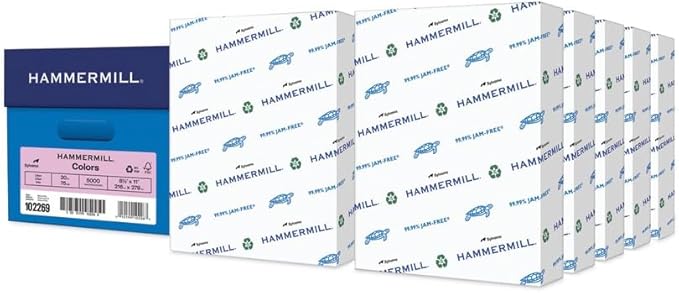 Hammermill 102269CT Recycled Colored Paper, 20lb, 8 1/2 x 11, Lilac, 5,000 Sheets/Carton