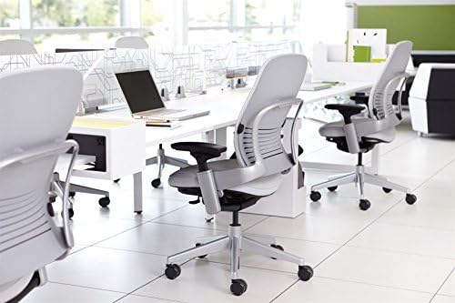 Steelcase Leap Task Chair: Platinum Base - Armless - Headrest - Hard Floor Casters