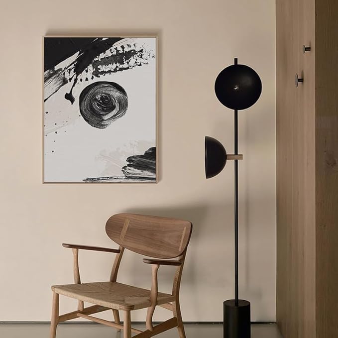 weiyiart Black and White Abstract Canvas Wall Art Set,Modern Bathroom Wall Decor Nordic Calm/Zen Print Art Decorative for Living Room, Bedroom, Office Decor 12x16x3pcs
