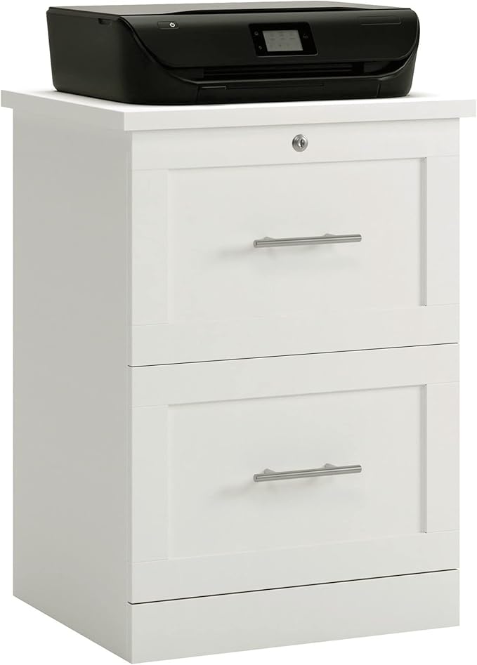 Realspace 17"D Vertical 2-Drawer File Cabinet, White