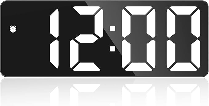 AMIR Digital Alarm Clock, Upgraded Small Digital Clock, Digital Clock Large Display, Dimmable Snooze DST 12/24H, Desk Clock for Home School Office