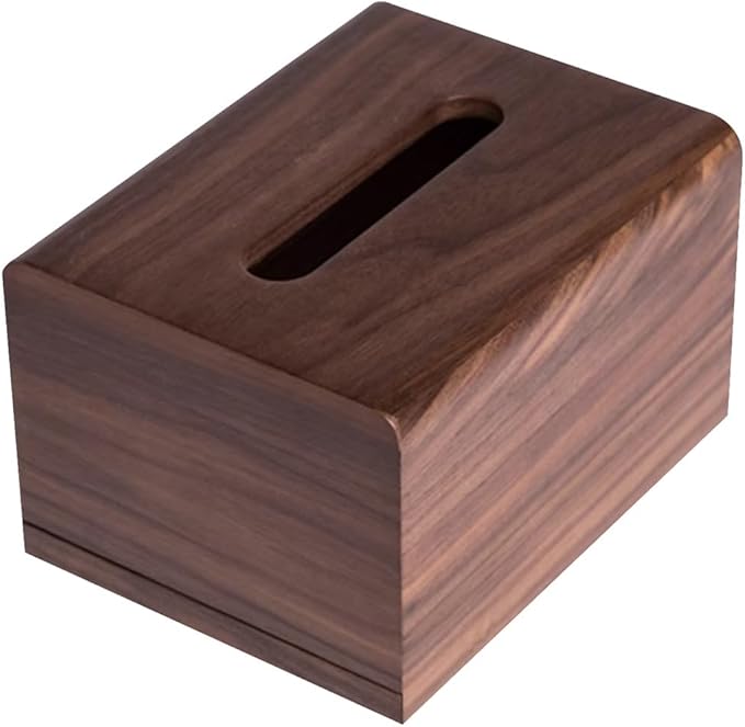 Stylish Tissue Box Wooden Cover Tissue Box Napkin Dispenser Holder Box and Rectangle Tissue Organizer for Vanity Desks Offices Bedroom Home Modern Tissue Box (Color : Brown, Size : C) (Brown Multi)