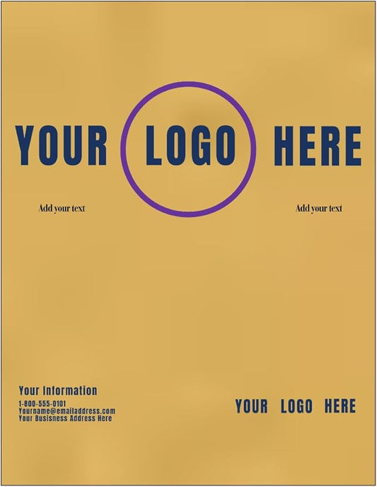 LUXPaper Custom Printed 8.5" x 11" Paper | Customizable Letterhead | Personalized Logo & Text | Letter Size | Gold Metallic | 80lb. Text | 200 Qty