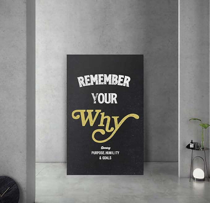 Yatsen Bridge Remember Your Why-Inspirational Office Quotes Wall Art Purpose Humility & Goals Verbs Artwork Easy to Hang-28x44 inches