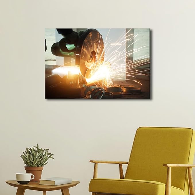 Home Decorations for Living Room Angular Grinding Machine Wall Decor Framed Art Wall Decor Artwork for Home Walls 1 Panel Wall Art Modern Wall Art Home Wall Decor Room Decor, 16" x24"
