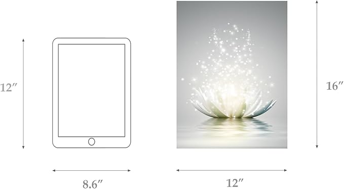 Canvas Prints Art Lotus Floral Pictures Wall Art for Zen Office Decor Meditation Poster Modern Artwork Painting Framed Ready to Hang(12x16inch)