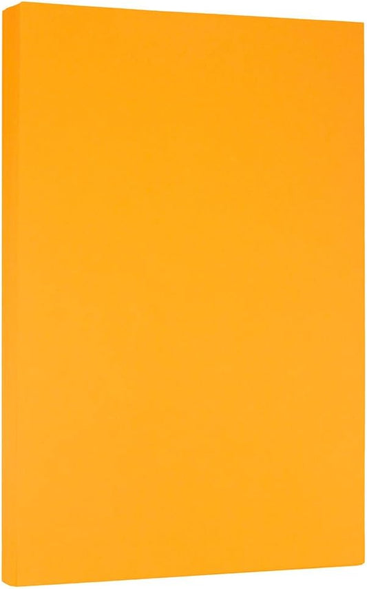 JAM PAPER Legal Colored 24lb Paper - 90 gsm - 8.5 x 14 - Ultra Orange - 100 Sheets/Pack