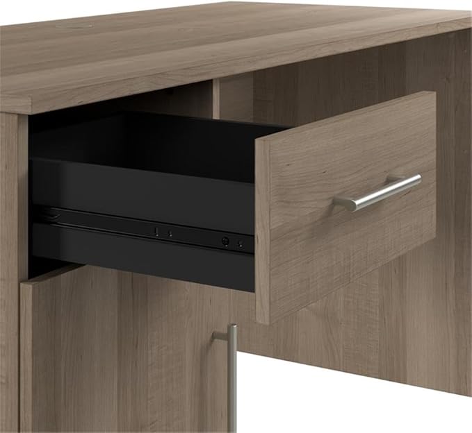 Bush Home Somerset 54W Office Desk with Drawer and Cabinet in Ash Gray, Computer Table with Storage for Home Office Workspace