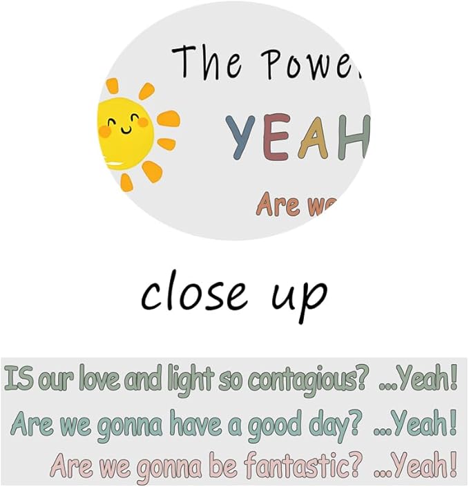 WYJDFART “The Power of Yeah” Inspirational Wall Decor Positive Psychological Suggestion Motivational Wall Art for Home Kid's Bedroom School Psychotherapy Room Framed Ready to Hang [18" W X 24" H]