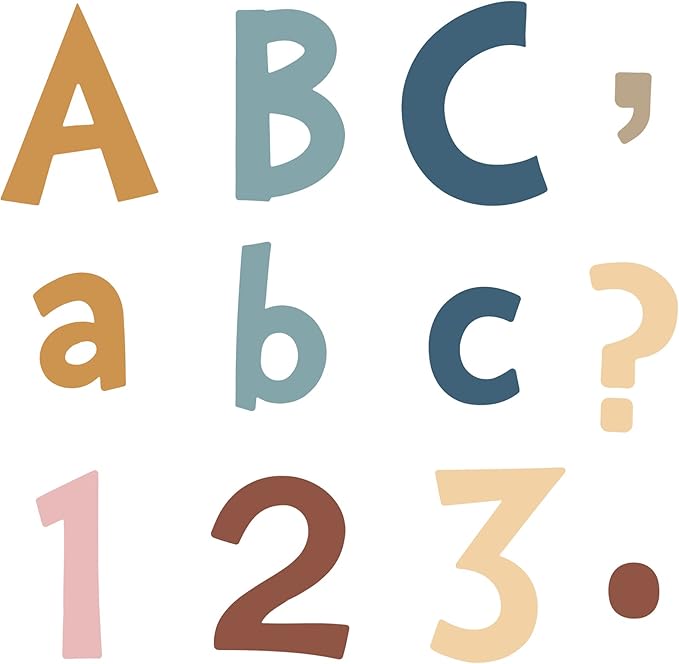 Tenare 134 Pieces 5 Inch Bulletin Board Letters Alphabet Numbers Combo Set Letter Cutouts for Bulletin Board Display Home Decor(Morandi Color)