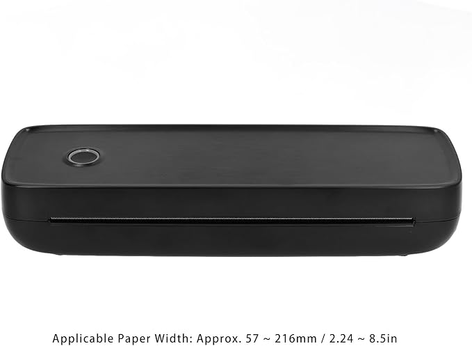 Bluetooth Thermal Printer Black Portable Inkless A4 A5 Paper Printing Lithium Battery for Office Home Car