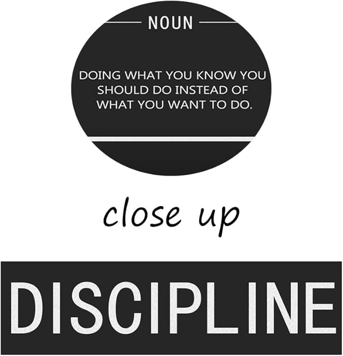 Inspirational Canvas Wall Art 3 Pieces Balance Positivity Poster Motivational Picture Discipline Noun Canvas Print Artwork Framed for Home Living Room Gym Office Wall Decor Ready to Hang[60''Wx 28''H]