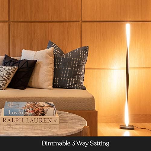 Brightech Helix LED Floor lamp, Bright Floor Lamp for Living Rooms & Bedrooms, 48" Tall Pole Lamp, Dimmable Standing Lamp - Black