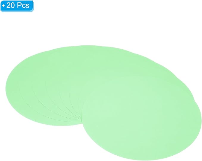 PATIKIL 9.8-inch Round Cardboard Paper, 20 Pcs 200GSM Blank Disc Circles Slices Cutouts Paper for Party Decorations DIY Craft Arts Drawing Painting Writing, Light Green