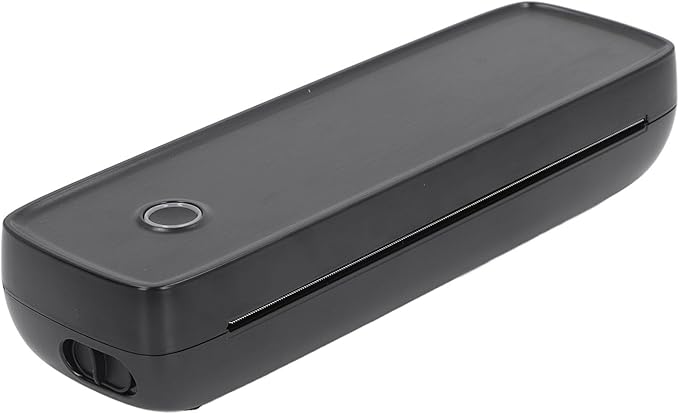ZJchao A4 Portable Thermal Printer 200dpi Resolution Inkless Printing Machine Low Noise Wireless Printer for Office Home School Travel Black