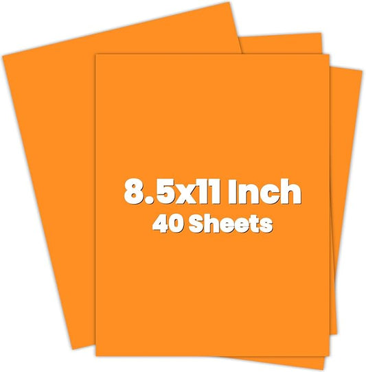 Orange Cardstock Paper 8.5 x 11 Card Stock,Orange Paper 200GSM 8.5x11 Printer Paper, 40 Sheets Bright Orange Construction Paper for Halloween Card Making, Art, Drawing,Tags, Invitations, DIY Cards