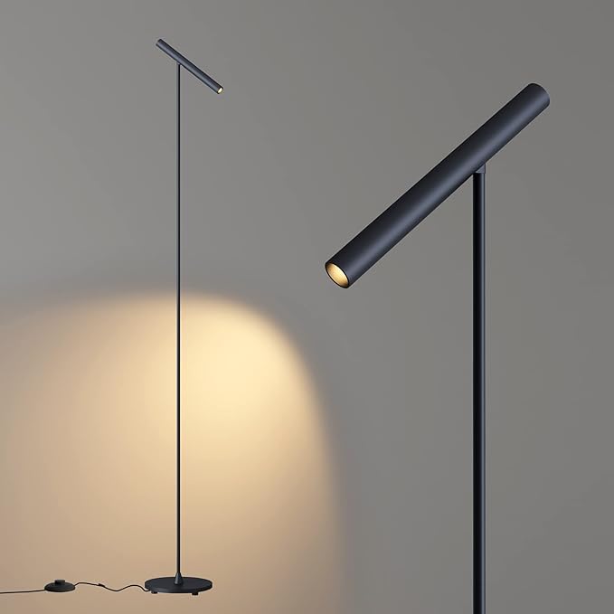 Floor Lamps for Living Room, 66" Modern Floor Lamp LED Standing lamp with Foot Switch 6W Warm Light Tall Lamp for Bedroom, Office, Study Room, Home, Lamp Head Adjustable