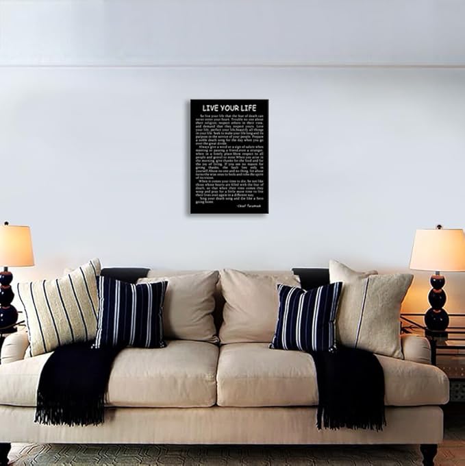 Live Your Life Motivational Wall Art Printed Modern Artwork Inspirational Canvas Poster for Living Room Hallway Office Home Decor Stretched and Framed [18" W X 24" H]