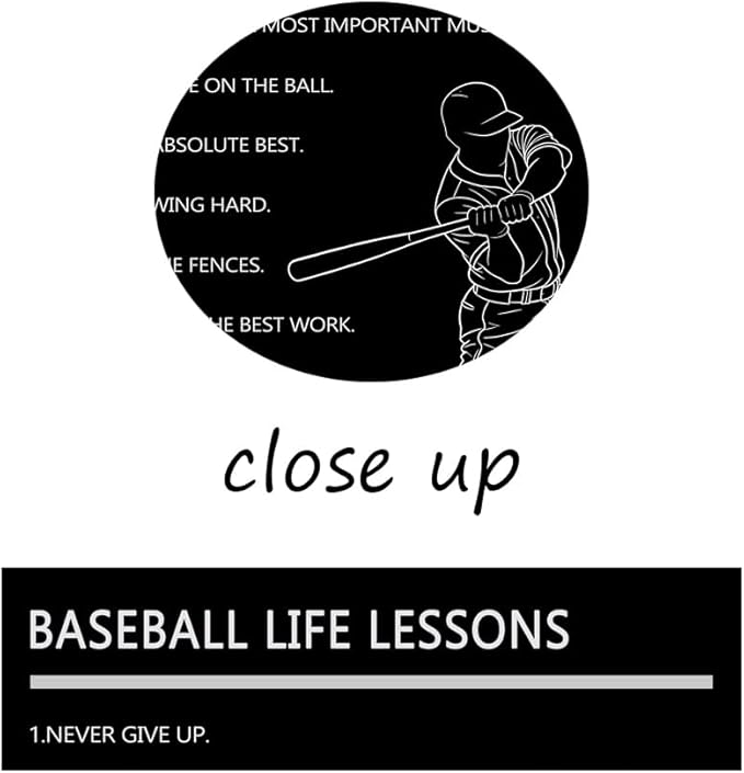Baseball Life Lessons Wall Art Motivational Baseball Player Poster for Boys Bedroom Inspirational Sports Quotes Canvas Print for Home Gym Locker Room Office Decor Framed Ready to Hang [12" W X 18" H]