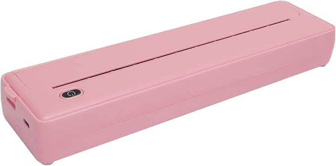 ZJchao Portable A4 Thermal Printer Inkless Mobile Printer for Home and Office (Pink)