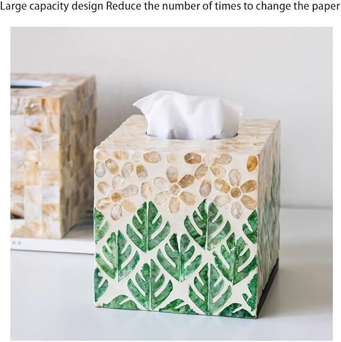 Stylish Tissue Box Toilet Paper Storage Box Shell Tissue Box and Modern Desktop Decoration for Bathroom Vanity Countertop Office Desk Gift Modern Tissue Box (Color : Multi-Colored, Size : Multi-Colo