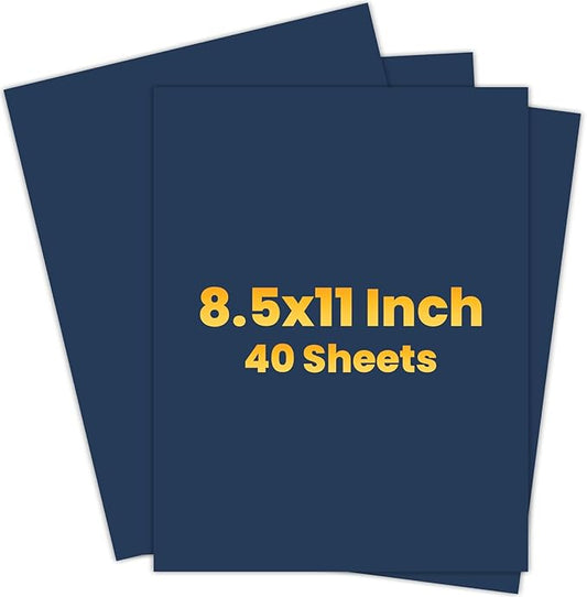 Blue Cardstock 8.5" x 11 ",Cardstock Paper,Navy Blue Cardstock,40 Sheets Dark Blue Card Stock for Party,Invitations,Art,Drawing,Menus,DIY Cards, Tags,Crafts Certificates,School,Office Printing