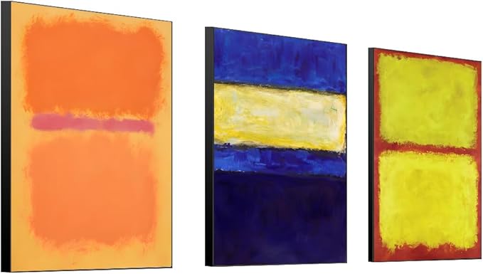 FCHUI Wall Art, Canvas Frame Simple Natura Abstract World Famous Painting Prints, Large Size Paintings Set of 3 Aesthetic Wall art decor for Living Room Bedroom Kitchen Office