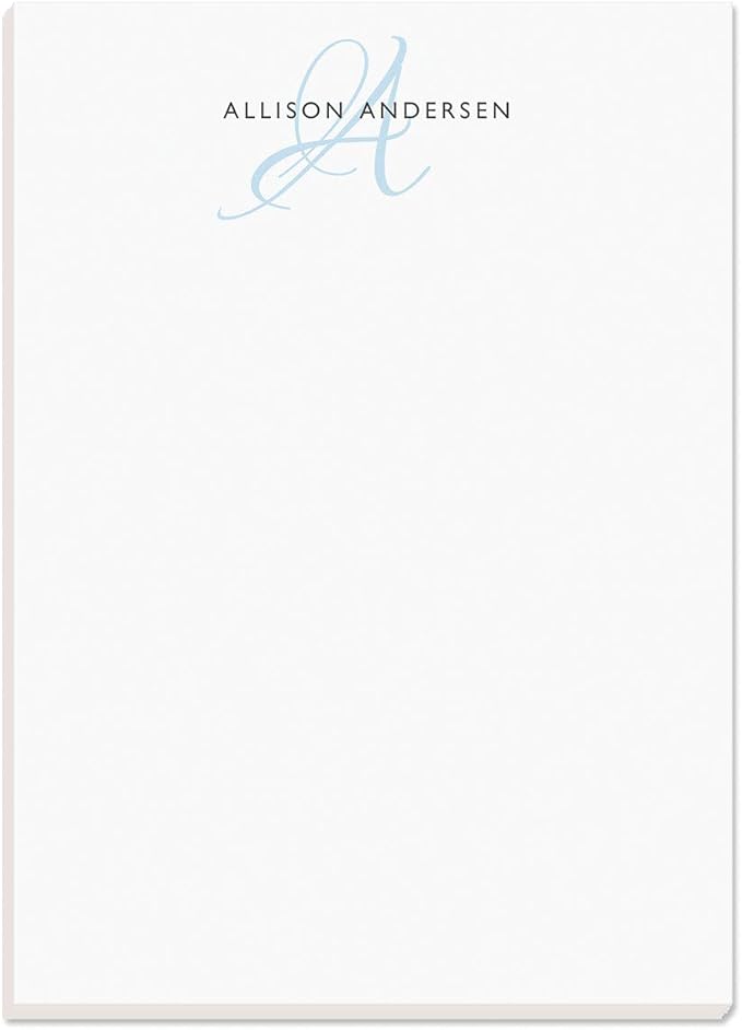 Current Initial Personalized Notepad Set – Set of 4 100-Sheet Pads, Multiple Sizes, Great for Shopping Lists, Grocery Lists and Personalized Gifts, Printed in the USA