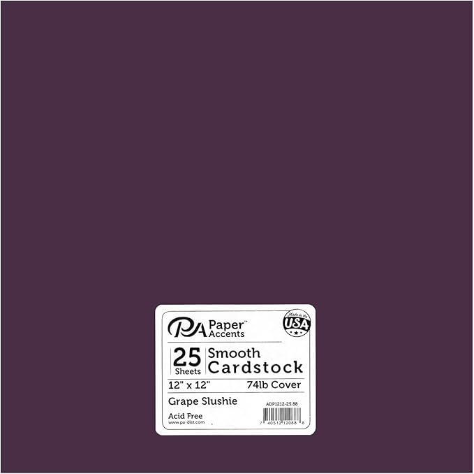 Cdstk Smooth 12x12 74lb 25pc Pk Grape Slushie