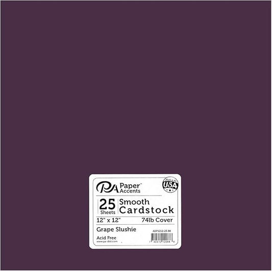 Cdstk Smooth 12x12 74lb 25pc Pk Grape Slushie