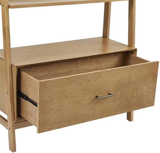Crosley Furniture Landon Large Bookshelf Etagere, Bookcase Storage with Shelves and File Drawer, Acorn