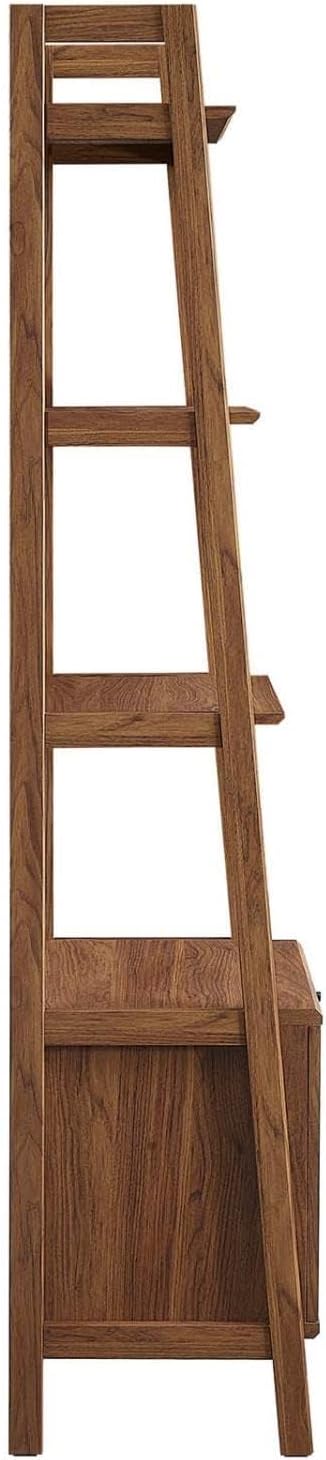 Modway 21" Bookshelf Display Case in Walnut