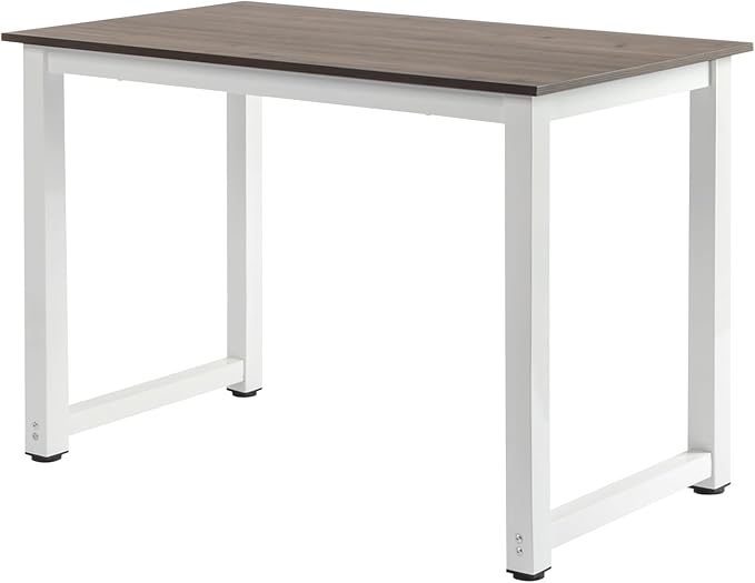 Desk Gray 110cm Office Desk Computer Table, Computer Gaming Table, Wooden Executive Desk Workstations for Home Office, Home Office Desks, Home Writing Desk for Bedroom 43.3" L x 23.6" W x 29.5" H