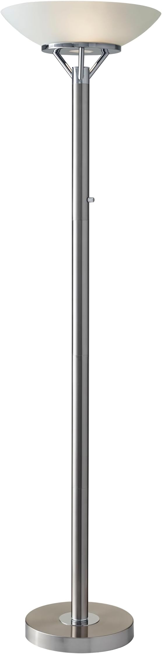 Adesso Floor Lamp with Brushed Steel and Chrome Finish - Perfect Lighting for Bedroom, Living Room and Corner Décor