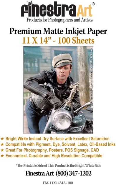 11" X 14" Premium Arctic Matte Inkjet Photo Paper - 100 Sheets