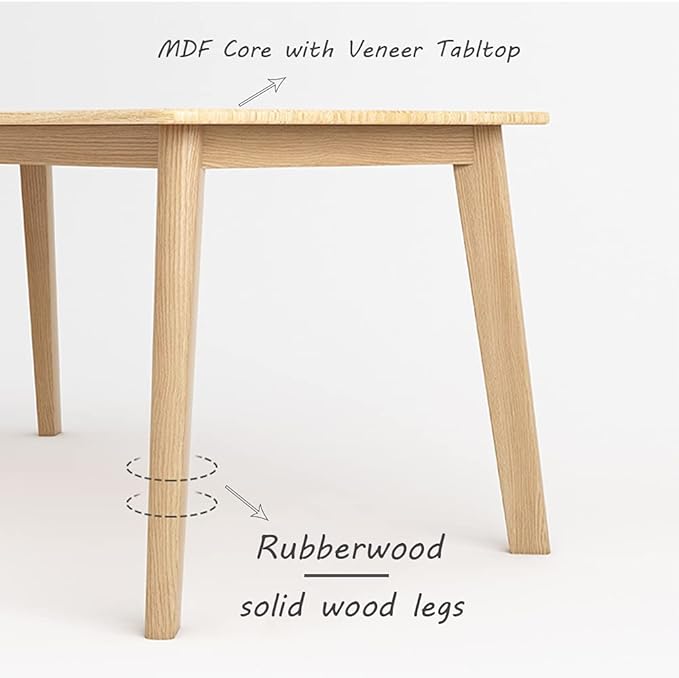 IOTXY Simple Wooden Writing Desk - Modern Minimalist Style PC Laptop Computer Workbench with Solid Wood Legs, 47" W Home Office Work Table for TV Stand Music Video Live Broadcast Workstation, Oak