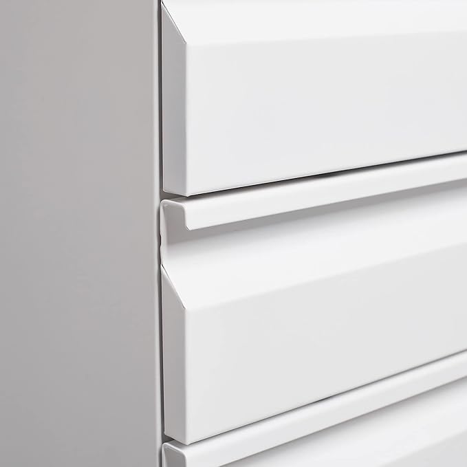 3-Drawer Mobile File Cabinets Rolling Metal Filing Cabinet for Legal & Letter File Anti-tilt Design with Lock Under Desk Office Drawers Fully Assembled Except Casters (White)