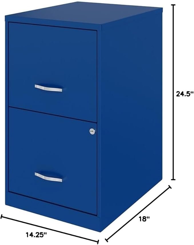 Scranton & Co Set of 2 18" D 2-Drawers Metal File Cabinet in Classic Blue