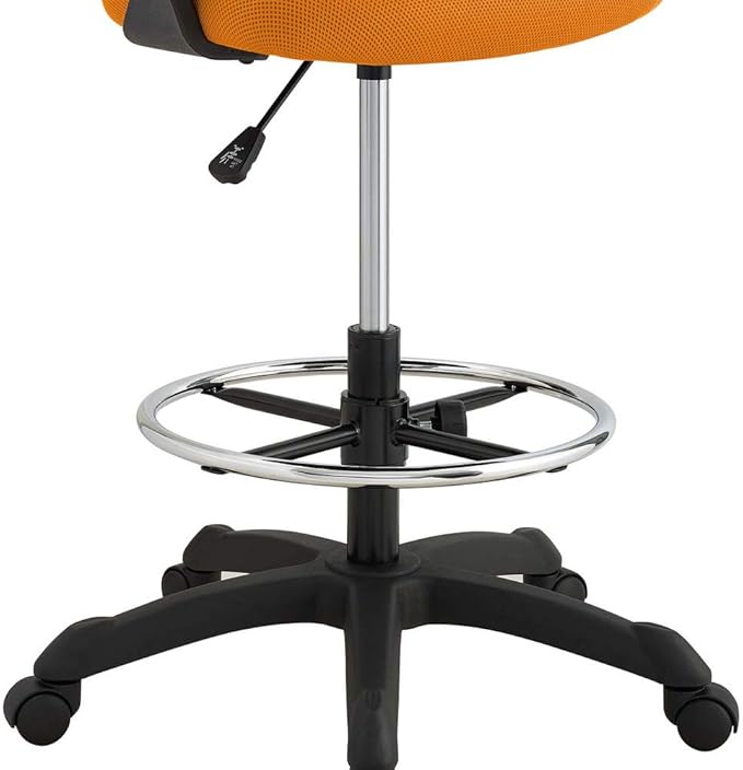 Modway Thrive Drafting Chair - Tall Office Chair for Adjustable Standing Desks in Orange