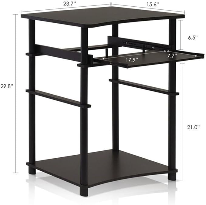 Furinno Home Computer Desk, Espresso/Black