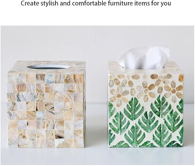 Stylish Tissue Box Toilet Paper Storage Box Shell Tissue Box and Modern Desktop Decoration for Bathroom Vanity Countertop Office Desk Gift Modern Tissue Box (Color : Multi-Colored, Size : Multi-Colo